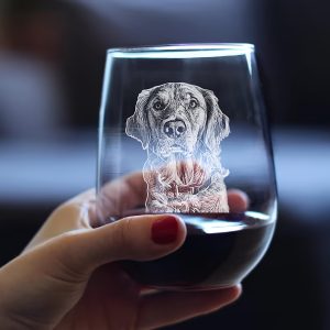Personalized Pet Portrait Wine & Whisky Glass Cup - Custom Carved Dog Photou002FPortrait Gift Suitable for Dog Owners, Reusable Glass Tumbler for, Parties, Reusable for Wine, Whisky, Liquor - Multi-Use Cup for Pet Parents