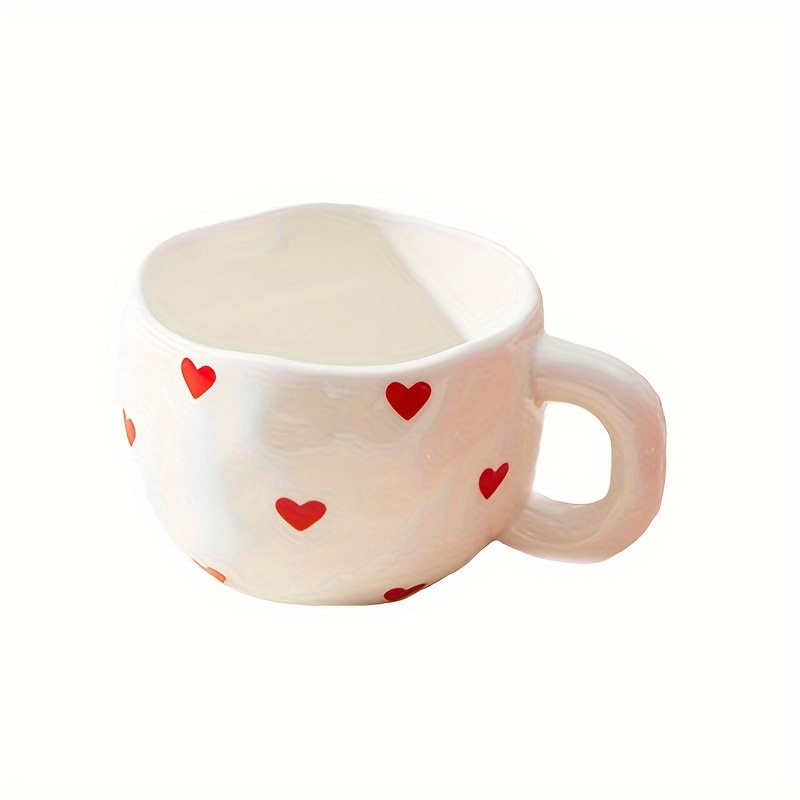 1pc, Ceramic Hand-Pinched Heart Cup, Princess-Style Valentine's Day Cute Coffee Cup, Exquisite Heart Pattern Floral Tea Cup, Suitable for Office and Home, the Perfect Gift for a Loved One, 7.4ozu002F220ml - Image 5