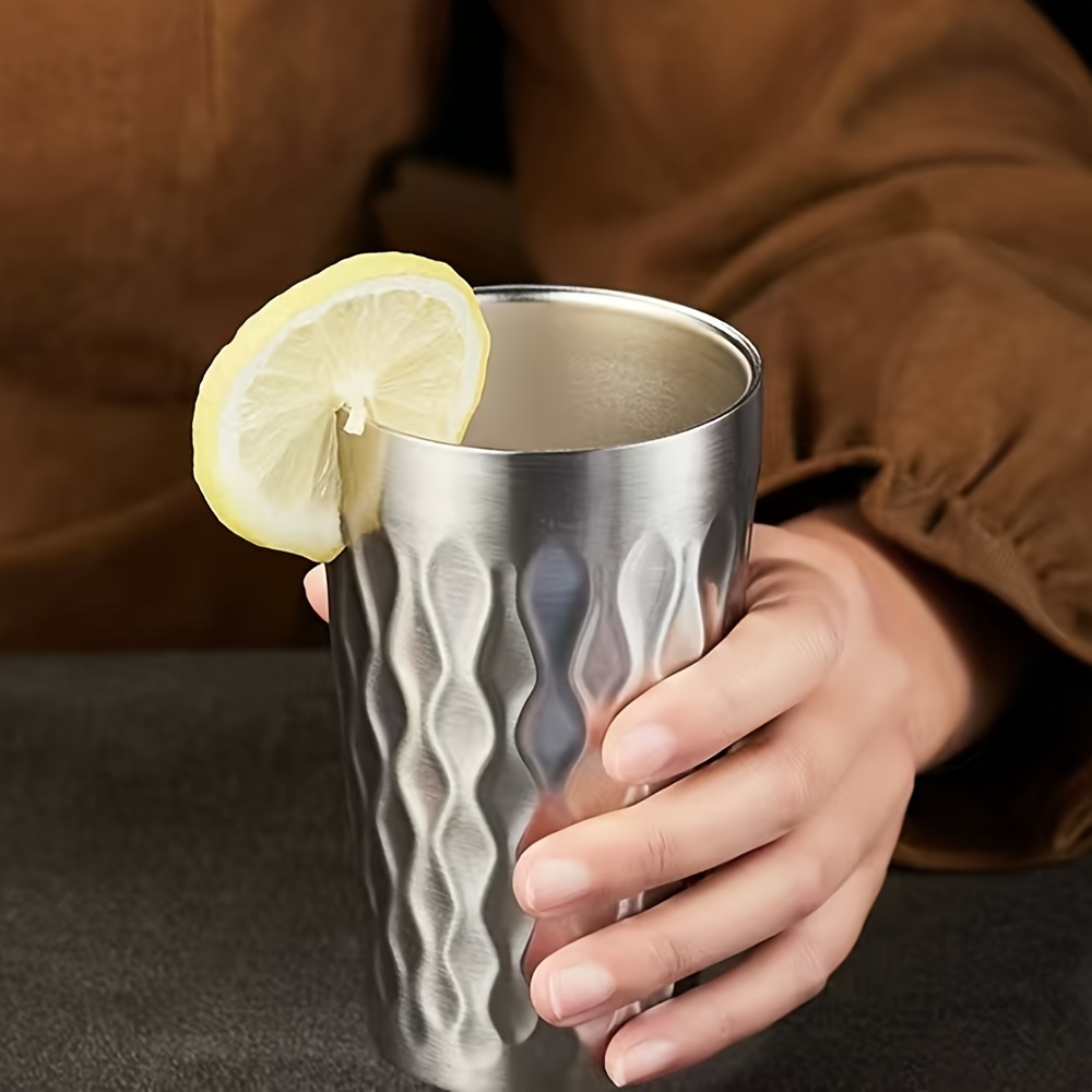 2pcs of Double-layer 304 Stainless Steel Novelty Cold Drink Cups, 15.22oz Large Capacity Beer Mugs, Suitable for Hotels, Homes, and Outdoor Gatherings