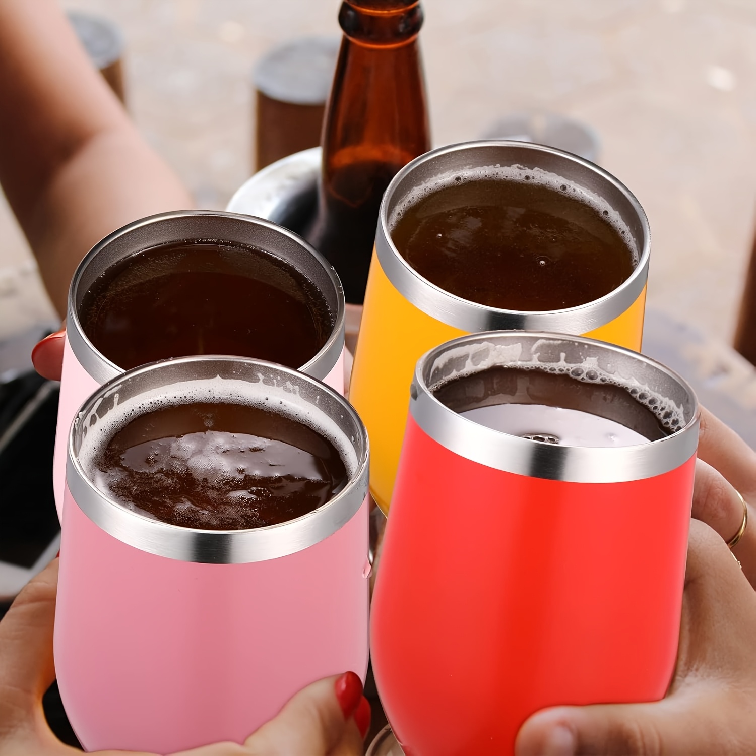 12oz Stainless Steel Insulated Wine Tumbler with Lid - Double-Wall Vacuum Insulated Cup, Spill-Proof Design & Elegant Finish, 304 Stainless Steel Reusable Vacuum Cup for Hotu002FCold Drinks, Coffee, Beer, Cocktails, Wine - Perfect for Home, Travel - Image 10