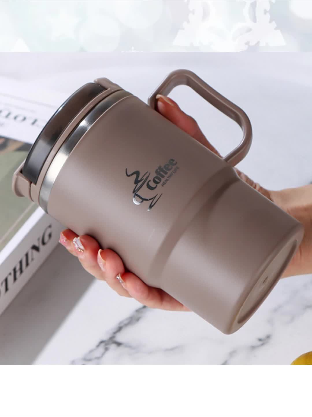 Stainless Steel Coffee Mug 550mlu002F19.3oz with Lid and Spoon, Tea Infuser Separation Travel Cup, Reusable, Hand-Wash, Insulation-Free, Ideal for Office, Students, Sports, Outdoor Activities, Gifts for Halloween & Christmas - Image 11