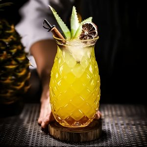 1u002F2u002F4u002F6pcs 16.23oz High Borosilicate Glass Pineapple-Shaped Iced Tea Cup