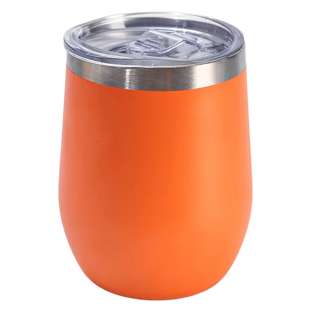 12oz Stainless Steel Insulated Wine Tumbler with Lid - Double-Wall Vacuum Insulated Cup, Spill-Proof Design & Elegant Finish, 304 Stainless Steel Reusable Vacuum Cup for Hotu002FCold Drinks, Coffee, Beer, Cocktails, Wine - Perfect for Home, Travel - Image 3