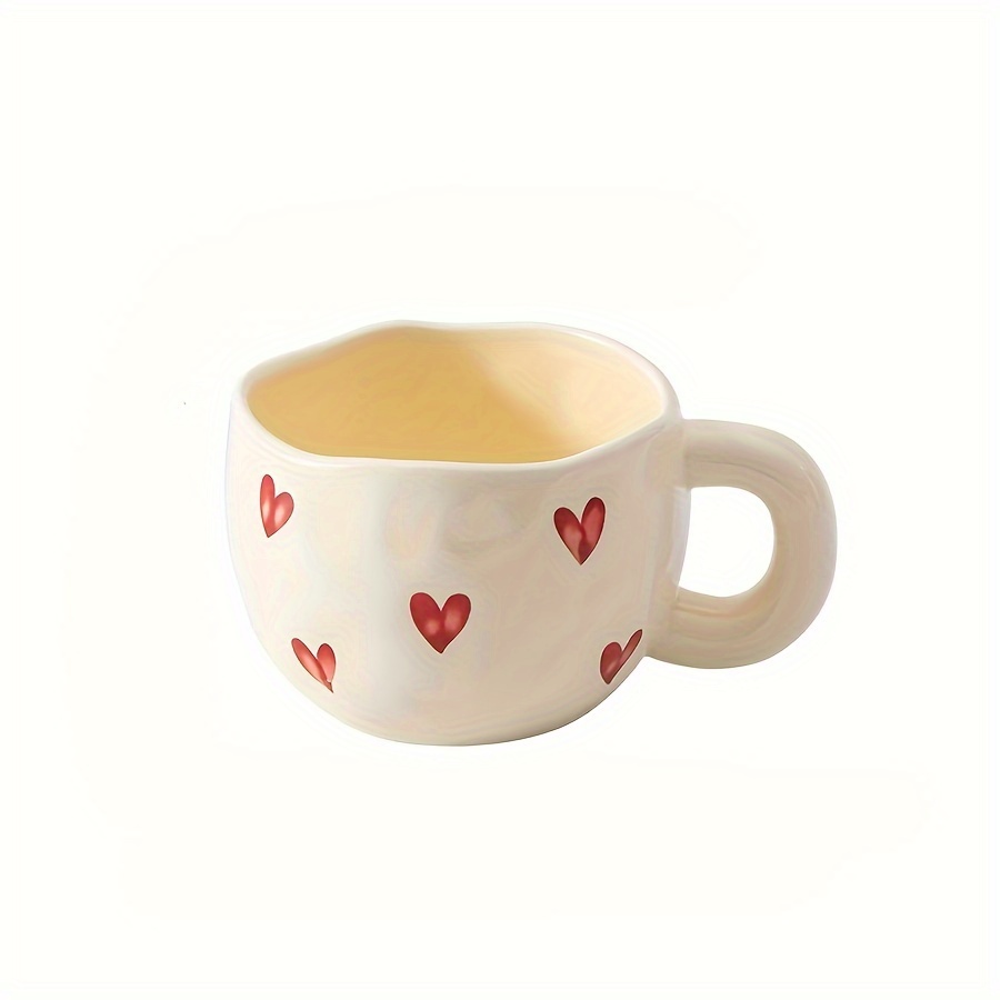 1pc, Ceramic Hand-Pinched Heart Cup, Princess-Style Valentine's Day Cute Coffee Cup, Exquisite Heart Pattern Floral Tea Cup, Suitable for Office and Home, the Perfect Gift for a Loved One, 7.4ozu002F220ml - Image 7